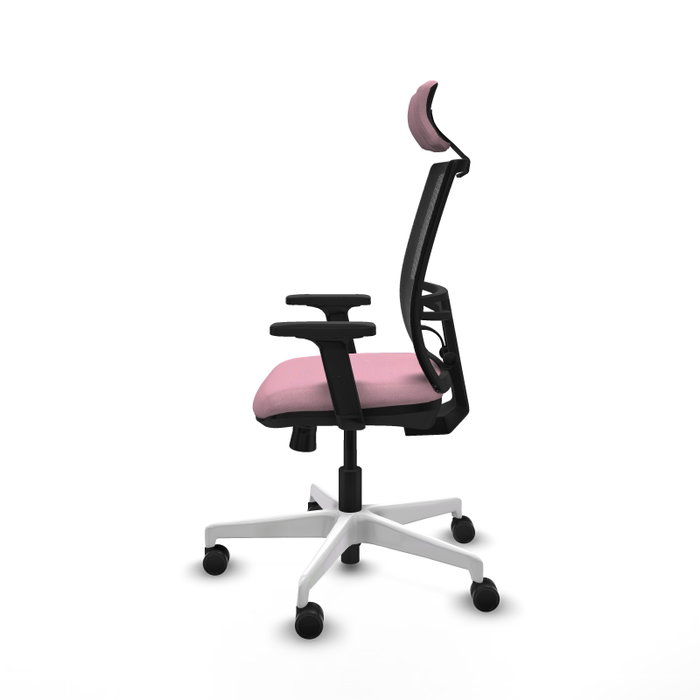 PIQUERAS Y CRESPO Silla de oficina Yunquera con mecanismo Sincro/Traslack Rosa y Negro