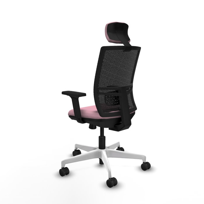 PIQUERAS Y CRESPO Silla de oficina Yunquera con mecanismo Sincro/Traslack Rosa y Negro