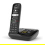 Gigaset AS690A Teléfono DECT/Analógico Inalámbrico con Contestador, Pantalla 2", 100 Entradas, Identificador de Llamadas, Negro