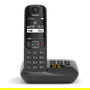 Gigaset AS690A Teléfono DECT/Analógico Inalámbrico con Contestador, Pantalla 2", 100 Entradas, Identificador de Llamadas, Negro