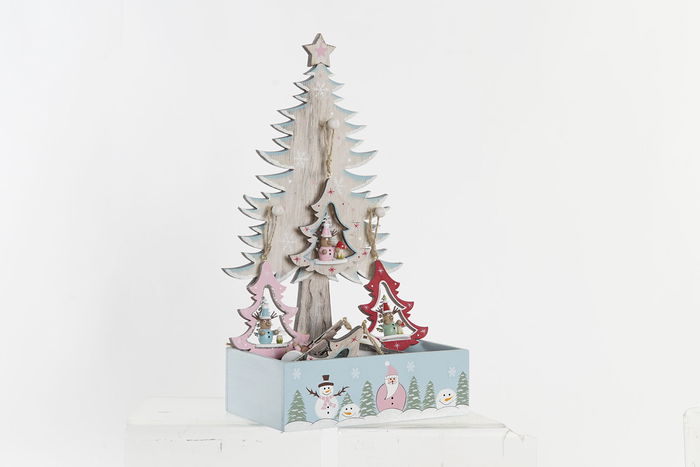 DKD Home Decor Decoracion Colgante Navidad Fantasia Madera 11 x 32 x 17 cm (12 Unidades)