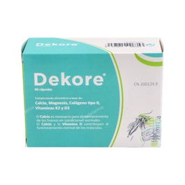 MARGAN Dekore 60 Cápsulas Calcio Magnesio Colágeno Vitamina D3 Vitamina K2 Osteoarticular