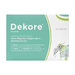 MARGAN Dekore 60Cap. Complemento alimenticio de Calcio, Magnesio, Colágeno y Vitaminas D3 y K2 para apoyo osteoarticular - 60 cápsulas