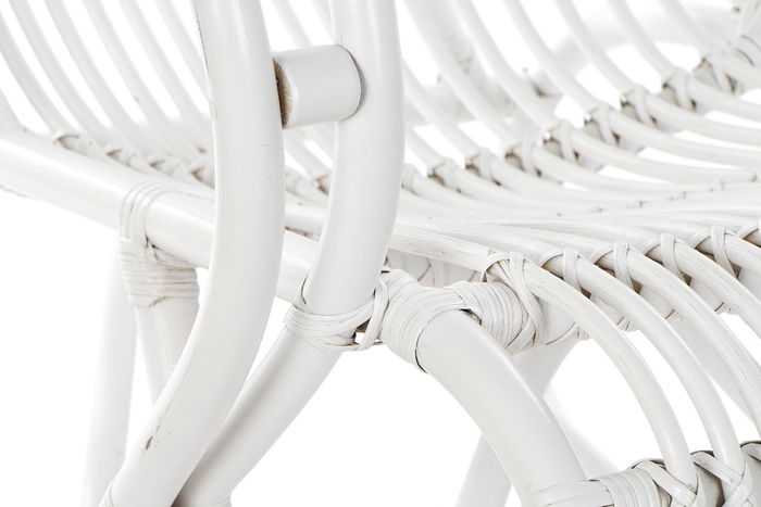 DKD Home Decor Butaca Balines Blanco Ratán Hecho a mano 85 x 85 x 75 cm