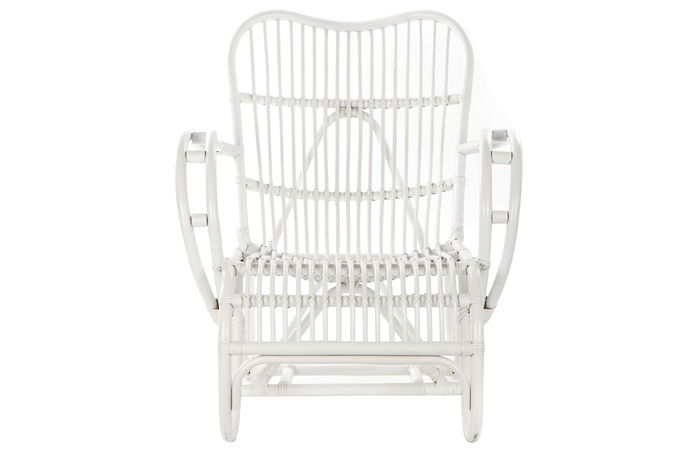 DKD Home Decor Butaca Balines Blanco Ratán Hecho a mano 85 x 85 x 75 cm