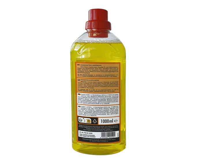 Foliatec Líquido Concentrado Limpiaparabrisas 1 Litro FO2559 para Coche, Limpia Cristales y Elimina Residuos de Insectos