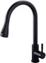 IBERGRIF Grifo de cocina fregadero con ducha extraíble negro M22136B