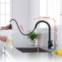 IBERGRIF Grifo de cocina fregadero con ducha extraíble negro M22136B