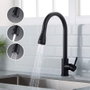 IBERGRIF Grifo de cocina fregadero con ducha extraíble negro M22136B