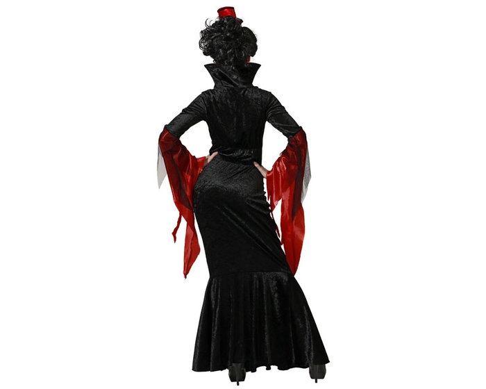 Disfraz Vampiresa Clásica Con Vestido Negro Para Mujer XL Halloween Disfraz Vampiresa Clásica Con Vestido Negro Para Mujer XL Halloween