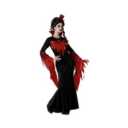 Disfraz Vampiresa Clásica Con Vestido Negro Para Mujer XL