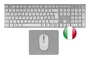 Tacens Zenith 6ZENITHWIT Combo Inalámbrico 3 en 1 con IA - Teclado Full-Size Italiano QWERTY, Ratón 3200 DPI y Alfombrilla - Plata/Blanco - Compatible con Windows, Mac, PS5, Xbox