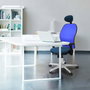 PIQUERAS Y CRESPO Silla de oficina Jorquera con mecanismo Sincro/Traslack, Crema y Azul