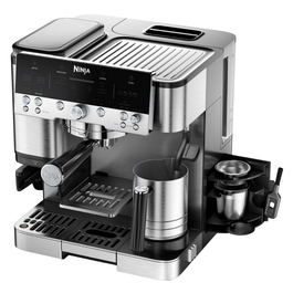 Ninja ES601EU Luxe Premier Cafetera Espresso con Molinillo Integrado, 2L, 1650W, Negro/Acero Inoxidable