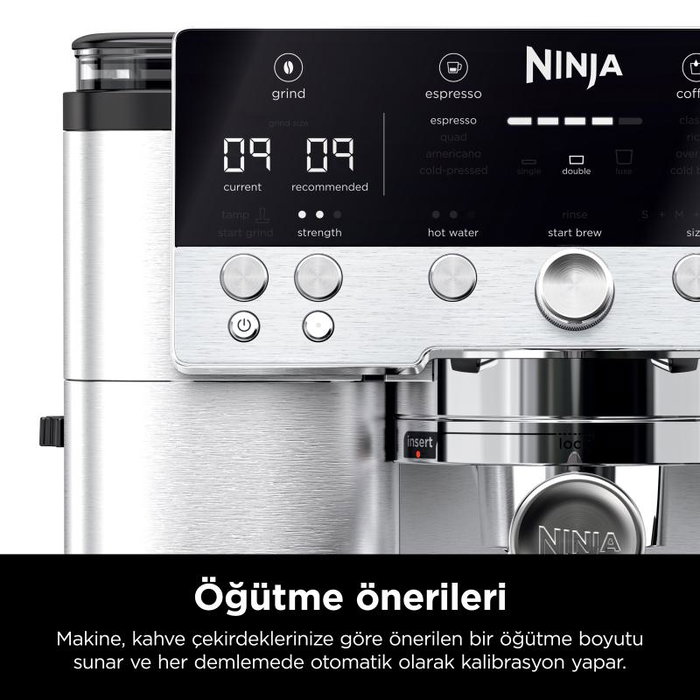 Ninja ES601EU Luxe Café Premier Máquina espresso con molinillo integrado, 9 bar, espumador de leche, 1650W, negro/acero inoxidable Ninja ES601EU Luxe Café Premier Máquina espresso con molinillo integrado, 9 bar, espumador de leche, 1650W, negro/acero inoxidable