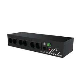 Phasak PH 9202 SAI UPS Línea Interactiva 800VA 480W para Rack 19" 2U con 8 Tomas Schuko, Alta Frecuencia, Plug & Play, USB HID/EPO, APFC, Software