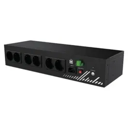 Phasak PH 9202 SAI UPS COMPACT 800VA/480W Rack 19'' con 8 Tomas Schuko y USB HID - Para Equipos de Red y Servidores