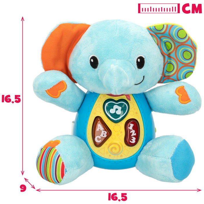 Winfun Peluche elefante para bebés que habla con luces