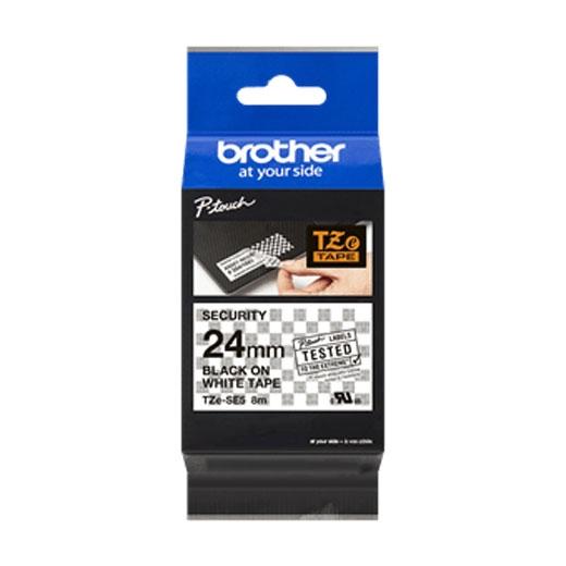 Brother TZe-SE5 Cinta de rotulación laminada de seguridad 24mm x 8m Negro sobre blanco Brother TZe-SE5 Cinta de rotulación laminada de seguridad 24mm x 8m Negro sobre blanco
