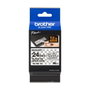 Brother TZe-SE5 Cinta de rotulación laminada de seguridad 24mm x 8m Negro sobre blanco