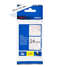 Brother TZe-SE5 Cinta de rotulación laminada de seguridad 24mm x 8m Negro sobre blanco