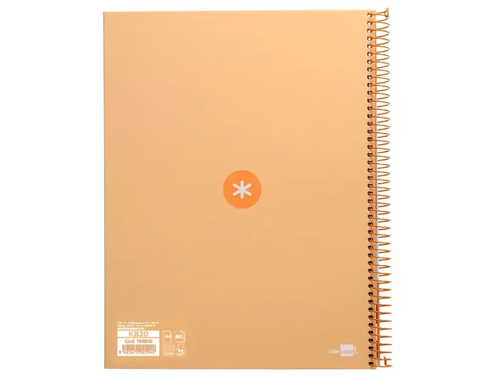 Antartik Cuaderno Espiral A4 Micro Peach Tapa Forrada 80 Hojas 90 gr Cuadro 5mm 1 Banda 4 Taladros