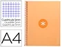 Antartik Cuaderno Espiral A4 Micro Peach Tapa Forrada 80 Hojas 90 gr Cuadro 5mm 1 Banda 4 Taladros