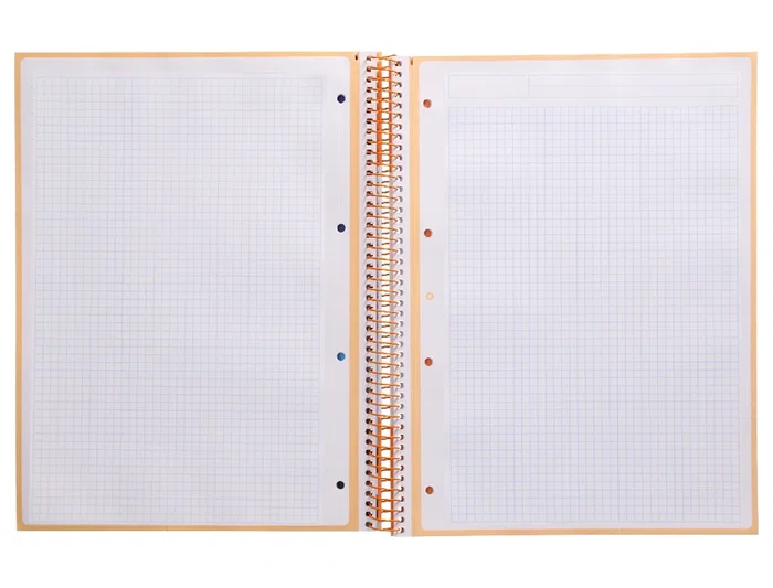 Antartik Cuaderno Espiral A4 Micro Peach Tapa Forrada 80 Hojas 90 gr Cuadro 5mm 1 Banda 4 Taladros