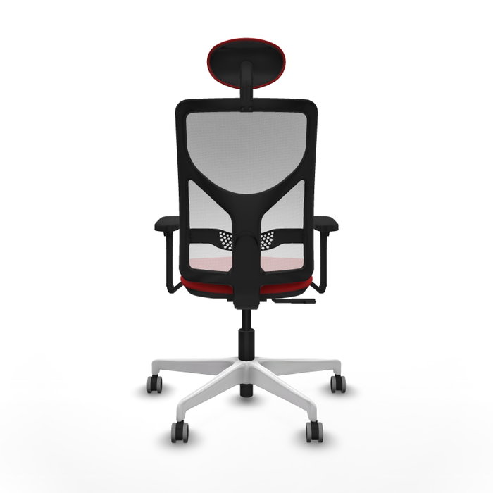 PIQUERAS Y CRESPO Silla de oficina Motilla con mecanismo Sincro, Rojo y Blanco