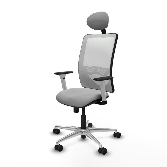 PIQUERAS Y CRESPO Silla de oficina Zulema con Mecanismo Sincro, Gris claro y Blanco PIQUERAS Y CRESPO Silla de oficina Zulema con Mecanismo Sincro, Gris claro y Blanco