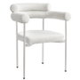 DKD Home Decor Silla de Metal y Poliéster Blanco con Bucle