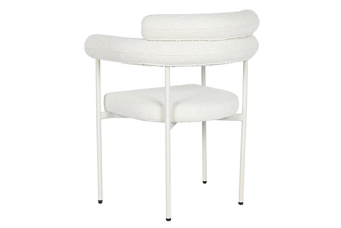 DKD Home Decor Silla de Metal y Poliéster Blanco con Bucle DKD Home Decor Silla de Metal y Poliéster Blanco con Bucle