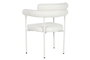 DKD Home Decor Silla de Metal y Poliéster Blanco con Bucle