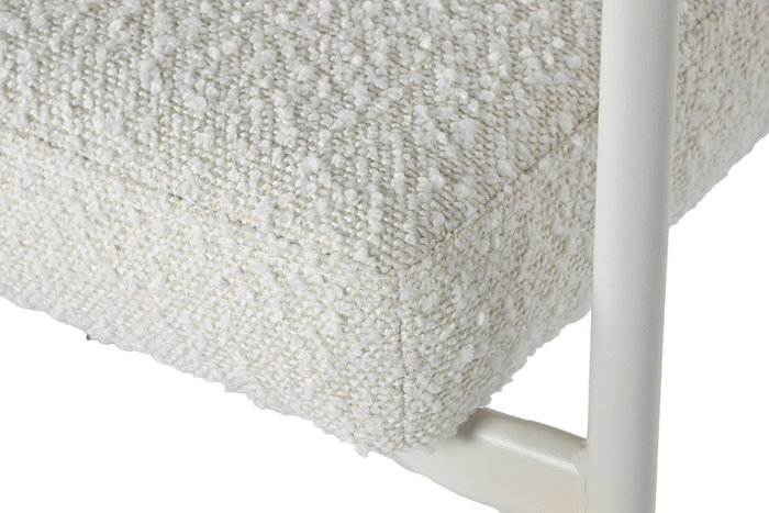 DKD Home Decor Silla de Metal y Poliéster Blanco con Bucle DKD Home Decor Silla de Metal y Poliéster Blanco con Bucle