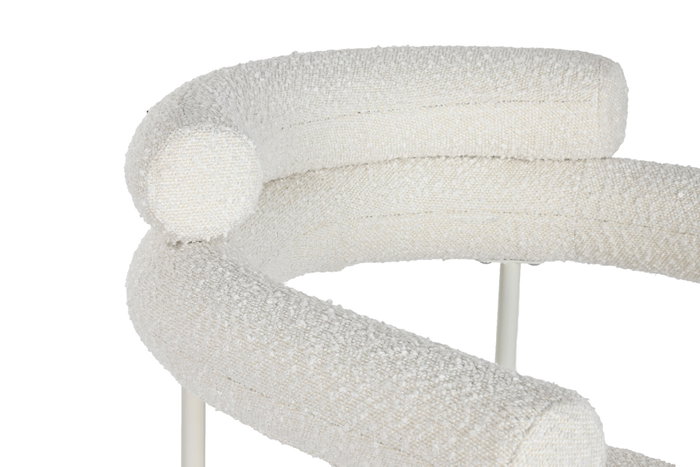 DKD Home Decor Silla de Metal y Poliéster Blanco con Bucle DKD Home Decor Silla de Metal y Poliéster Blanco con Bucle