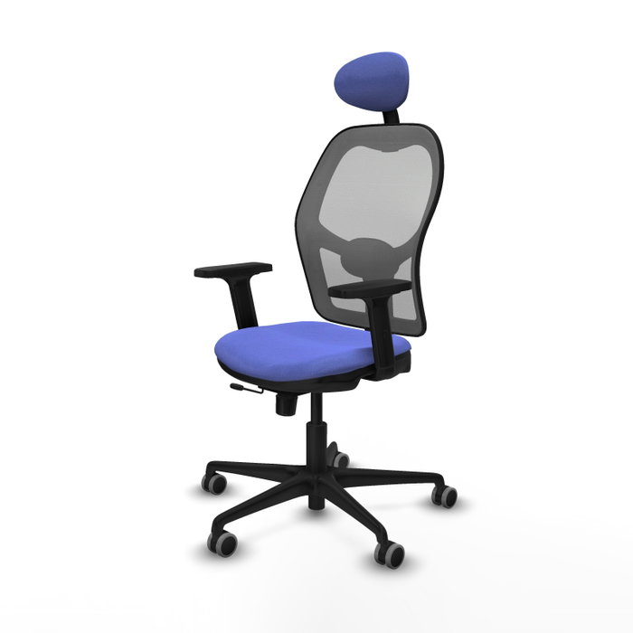PIQUERAS Y CRESPO Silla de oficina Jorquera con mecanismo Sincro/Traslack, Azul claro y Gris