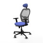 PIQUERAS Y CRESPO Silla de oficina Jorquera con mecanismo Sincro/Traslack, Azul claro y Gris