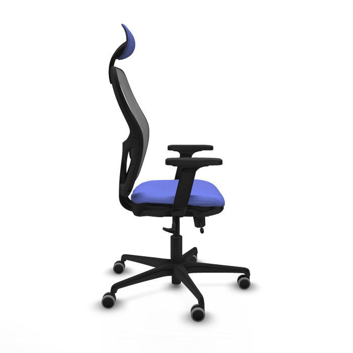 PIQUERAS Y CRESPO Silla de oficina Jorquera con mecanismo Sincro/Traslack, Azul claro y Gris