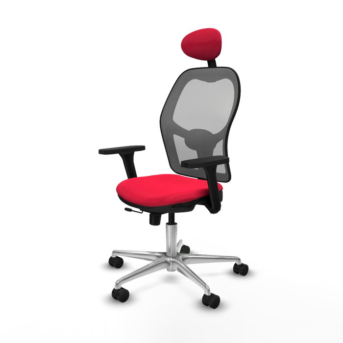 PIQUERAS Y CRESPO Silla de oficina Jorquera con mecanismo Sincro/Traslack Rojo y Gris