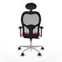 PIQUERAS Y CRESPO Silla de oficina Jorquera con mecanismo Sincro/Traslack Rojo y Gris