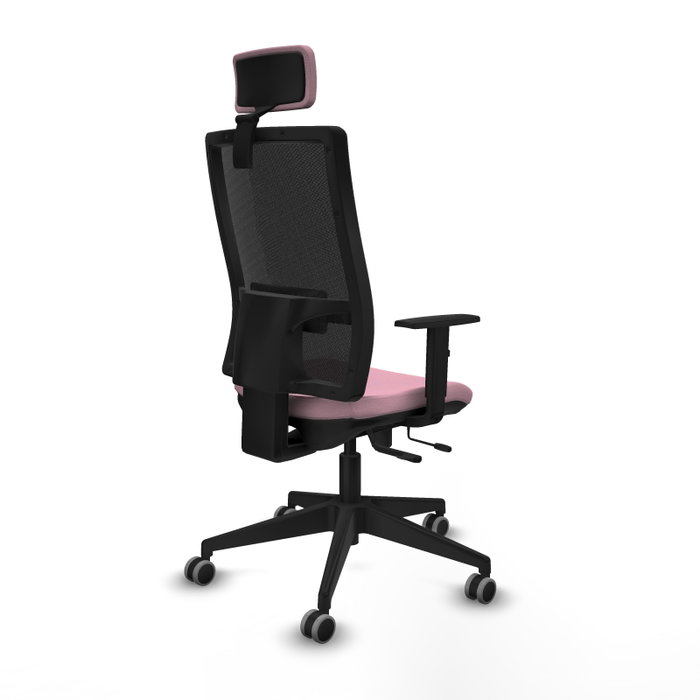 PIQUERAS Y CRESPO Silla de oficina Horna Rosa y Negro con mecanismo Sincro/Traslack