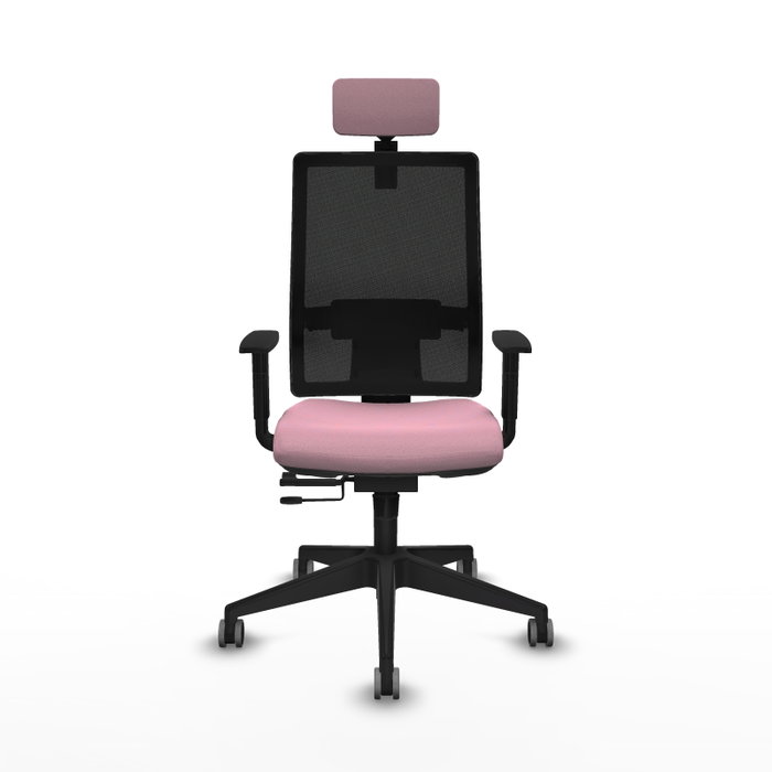 PIQUERAS Y CRESPO Silla de oficina Horna Rosa y Negro con mecanismo Sincro/Traslack