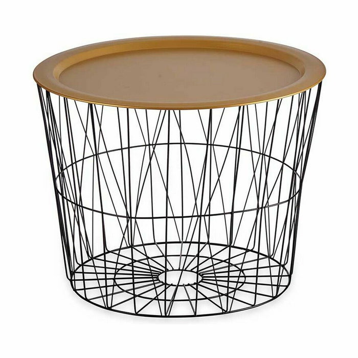 Mesa auxiliar Gift Decor Negro Dorado 62 x 45,5 x 62 cm (4 Unidades)