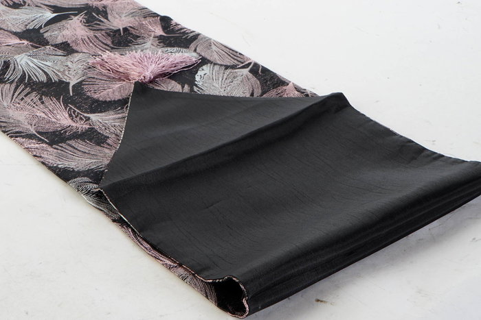 DKD Home Decor Camino de Mesa de Poliéster con Diseño de Plumas 180x30 cm