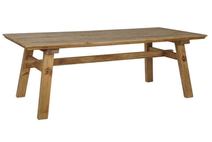 DKD Home Decor Mesa de Comedor de Madera de Pino Reciclado 220x100x76
