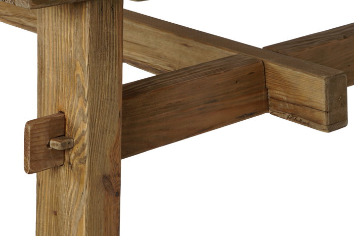 DKD Home Decor Mesa de Comedor de Madera de Pino Reciclado 220x100x76