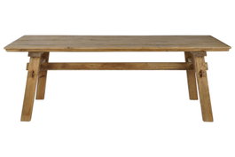 DKD Home Decor Mesa de Comedor de Madera de Pino Reciclado 220x100x76