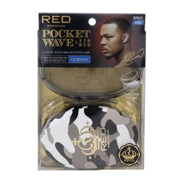 Red Kiss Rpm Designed Pocket Boar Brush Black Camo Cepillo de Cerdas de Jabalí para Bolsillo Color Negro Camuflaje