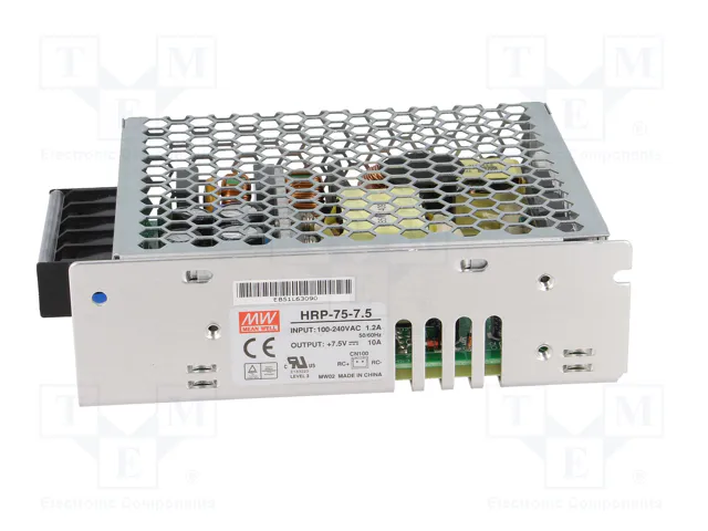 MEAN WELL HRP-75-7.5 Alimentador de impulso 75W 7,5V 10A MEAN WELL HRP-75-7.5 Alimentador de impulso 75W 7,5V 10A