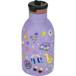 24Bottles Kids Insulated Music Jungle Friends 330 ml - Púrpura
